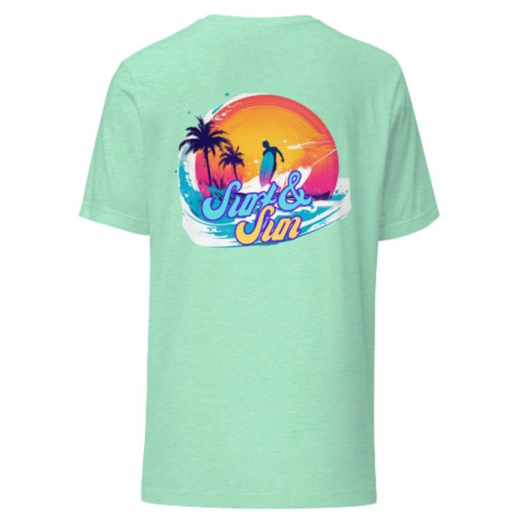 MUDPUPs Surf & SunTee Vacay Shirt For Oversized Tshirt Trendy Crewneck Surf Tee - Picture 1 of 10